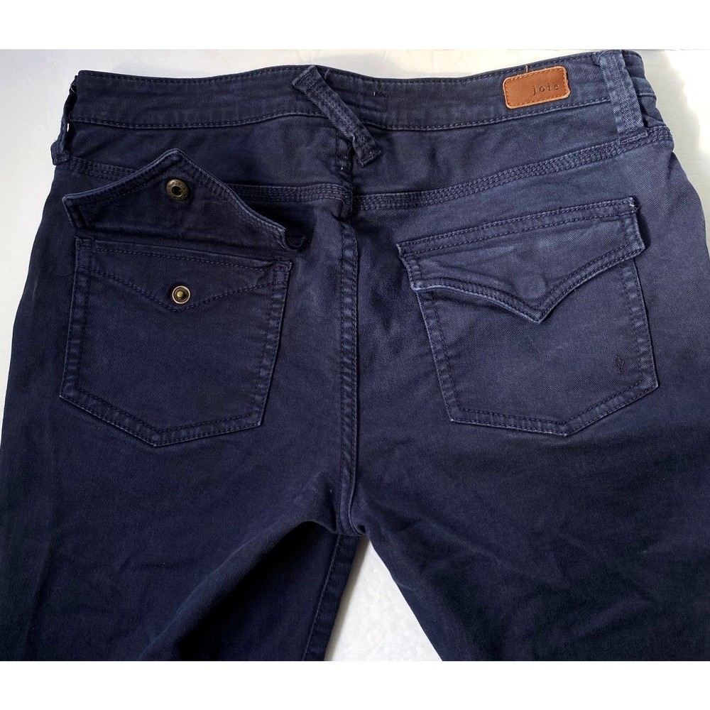Joie Womens Park Skinny Pants 29 Navy Blue Utility Cargo Lyocell Blend Calf Zips - Picture 12 of 16